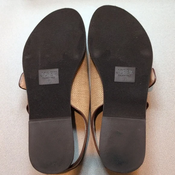 J Crew Carsen Made-in-Italy slingback sandals in faux raffia CJ835 Size 9 - Picture 6 of 10
